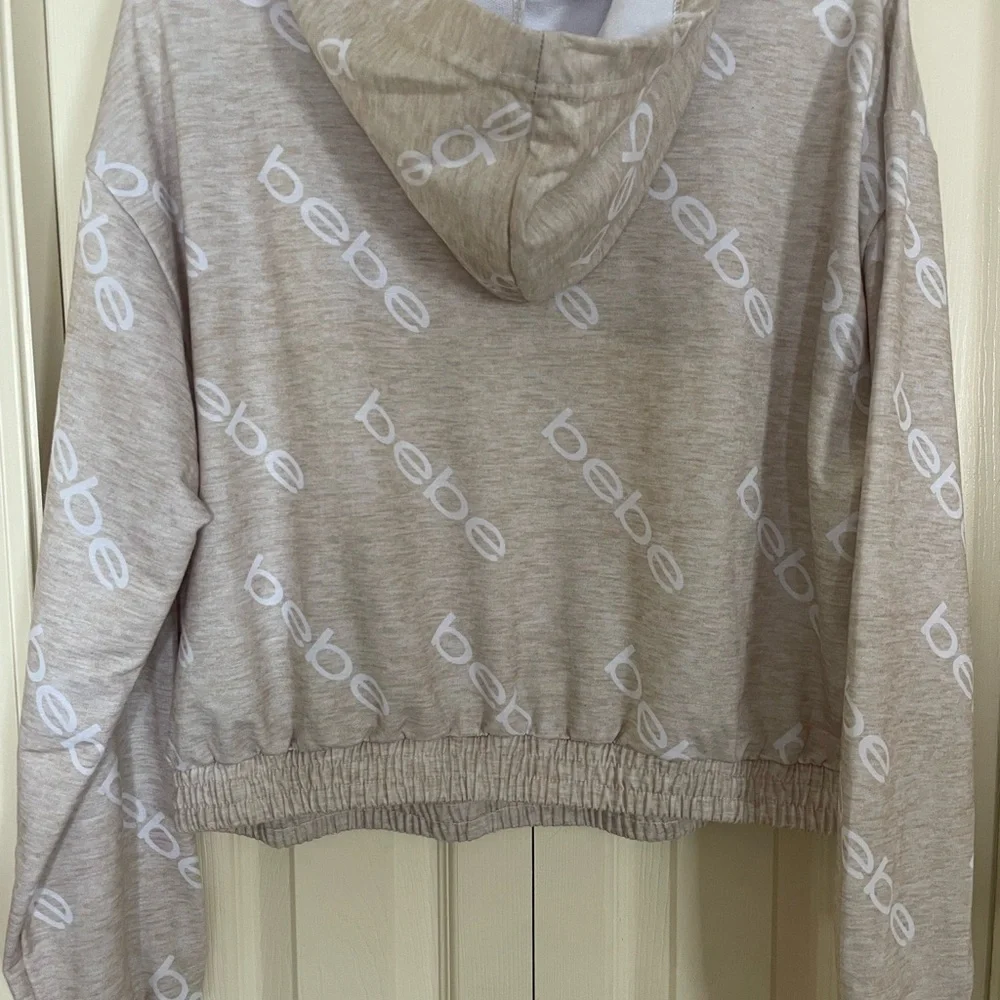 Bebe Beige Hoodie with White Logo - Picture 2 of 3